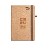 Agenda publicitaria con tapas de corcho y papel marfil A5 vista principal