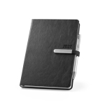 Agenda 2026 personalizada de imitación piel con boli A5 color negro