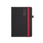 Agendas personalizadas baratas poliéster con goma a color A5 Anytime color rojo primera vista
