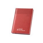 Agenda personalizada 2026 en polipiel con estampado A5 color rojo imagen con logo