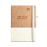 Agenda A5 personalizada de corcho y lino con elástico A5 vista principal