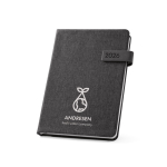 Agendas recicladas personalizadas con elástico A5 Colors Magnet color negro