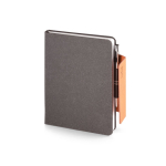 Agenda bicolor en piel reciclada con cierre magnético A5 Clap color gris oscuro cuarta vista