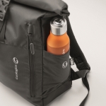 Mochila para ordenador con cierre roll top en poliéster RPET 15'' color negro vista principal