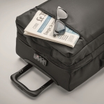 Trolley de RPET 600D con base rígida y doble compartimento color negro vista fotografía