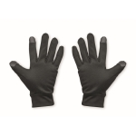 Guantes deportivos táctiles en poliéster para uso de smartphone color negro segunda vista