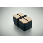 Fiambrera de 2 pisos plástico reciclado con separador y cubiertos 800ml