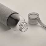 Botella de cristal reciclado con funda y tapón antifugas 500ml color gris oscuro vista fotografía tercera vista