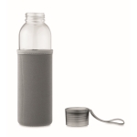 Botella de cristal reciclado con funda y tapón antifugas 500ml color gris oscuro sexta vista