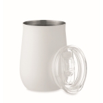 Vasos promocionales de acero reciclado con tapa deslizante 500ml color blanco