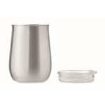 Vasos promocionales de acero reciclado con tapa deslizante 500ml color plateado mate quinta vista