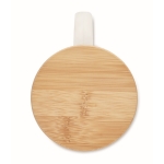 Tazas personalizadas de vidrio reciclado con tapa de bambú 300ml color transparente octava vista