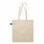 Bolsa de algodón personalizada de comercio justo 180 g/m2 Thin FairTrade color beige sexta vista