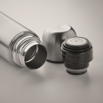 Termos con logo antifugas de acero inoxidable reciclado plateado 500ml color plateado mate vista fotografía cuarta vista