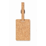 Etiqueta de corcho con logo para equipaje con tarjeta transparente color beige cuarta vista