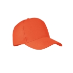 Gorra de béisbol de 5 paneles en poliéster RPET talla 7 1/4 210 g/m2 color naranja