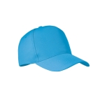 Gorra de béisbol de 5 paneles en poliéster RPET talla 7 1/4 210 g/m2 color turquesa