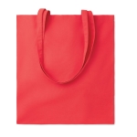 Bolsa de algodón ecológico en color con asas largas 180 g/m2 color rojo