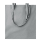 Bolsa de algodón ecológico en color con asas largas 180 g/m2 color gris
