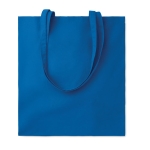 Bolsa de algodón ecológico en color con asas largas 180 g/m2 color azul real