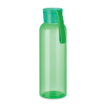 Botella de tritán en variados colores con asa de silicona 500ml color verde transparente
