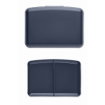 Fiambrera corporativa de PP reciclado con cierre fácil de clic 800ml color azul marino septima vista