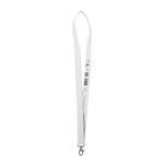 Lanyard de 20mm de papel reciclado con semillas de flores silvestres color blanco