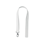 Lanyard de 20mm de papel reciclado con semillas de flores silvestres color blanco