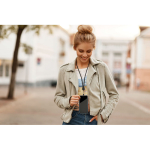 Lanyard corporativo tubular en RPET para sujetar y llevar el teléfono color negro