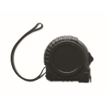 Cinta métrica corporativa de 3 metros de ABS reciclado con correa color negro tercera vista