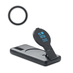 Cargador inalámbrico magnético 15W carga rápida y powerbank 10.000 mAh color negro vista de impresión