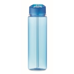 Botellas promocionales tritán antifugas con pajita para deporte 650ml color azul transparente cuarta vista