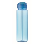 Botellas promocionales tritán antifugas con pajita para deporte 650ml color azul transparente quinta vista