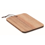 Tabla para cortar personalizada de madera de acacia con cordón color madera
