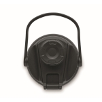 Botella de vidrio con funda de silicona y tapa con asa 750ml color negro