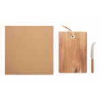 Set de tabla para quesos promocional de madera de acacia con cuchillo color madera sexta vista
