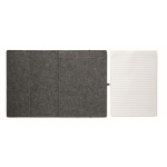 Portadocumentos en fieltro RPET con bloc y portabolígrafo A4 color gris oscuro sexta vista