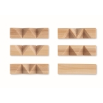 Rompecabezas personalizado económico de bambú con forma de estrella color madera tercera vista