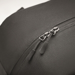 Bolsa de viaje y deportiva publicitaria con soporte para trolley color negro vista fotografía cuarta vista