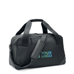 Bolsa de viaje y deportiva publicitaria con soporte para trolley color negro vista de impresión
