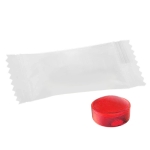 Caramelo duro mini de sabor único envuelto en formato sobre color fresa segunda vista