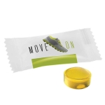 Caramelo duro mini sin azúcar envuelto en formato sobre color limón