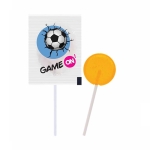 Piruleta mini de sabores frutales con envase personalizable color limón octava vista