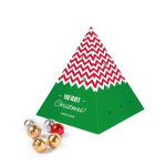 Calendario de Adviento forma pirámide con 24 bombones de chocolate color blanco