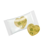 Caramelos corporativos duros en forma de corazón sabores intensos color menta segunda vista