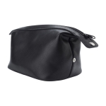 Neceser de cuero con cremallera y dos botones de cierre laterales color negro cuarta vista