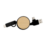 Cable 5 en 1 con varias conexiones USB Cable multicarga Bamboo color negro primera vista