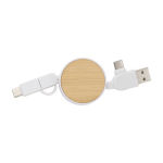 Cable 5 en 1 con varias conexiones USB Cable multicarga Bamboo color blanco primera vista