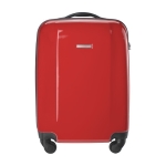 Trolley de ruedas giratorias con candado numeral y placa de metal color rojo segunda vista