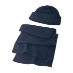 Set polar de poliéster con gorro y bufanda para regalo 200 g/m2 color azul segunda vista